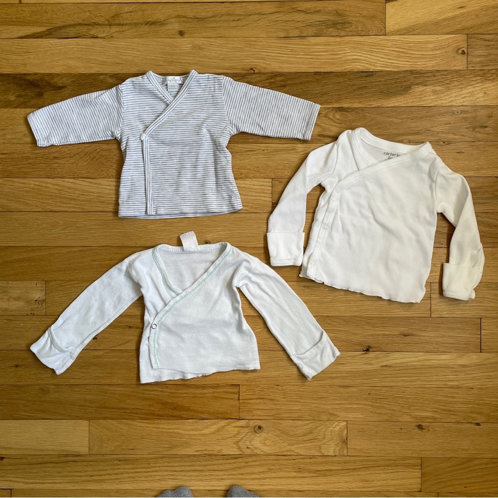 Long-Sleeve Side-Snap Mitten-Cuff Shirts | 0-3 M